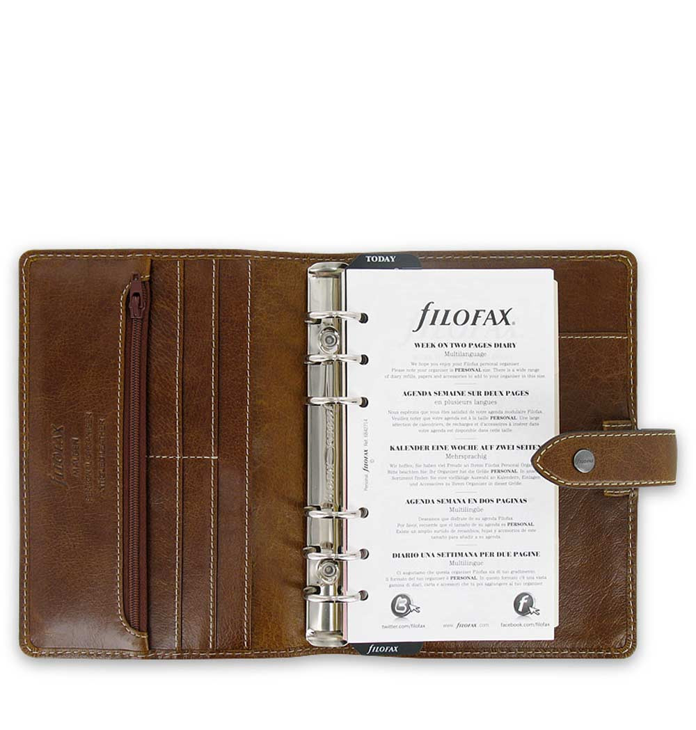 Filofax Personal Size Malden Organiser Planner Diary Book Ochre Leather 025808