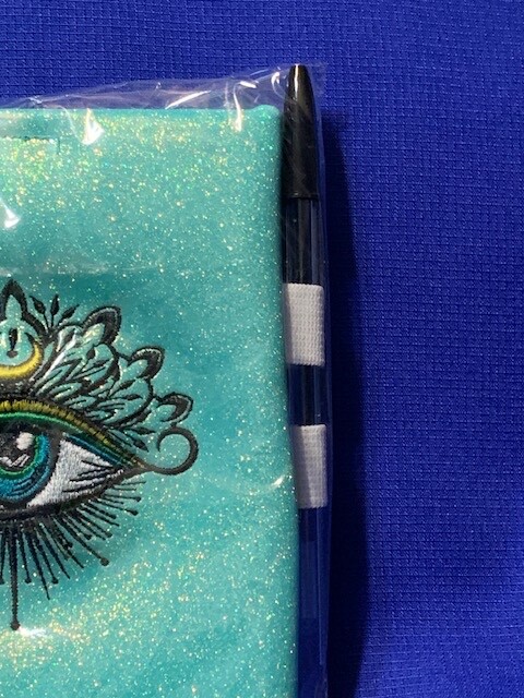 Notebook Cover Pen New Beautiful EYE emb Aqua glitter Journal 5×7 Free ship