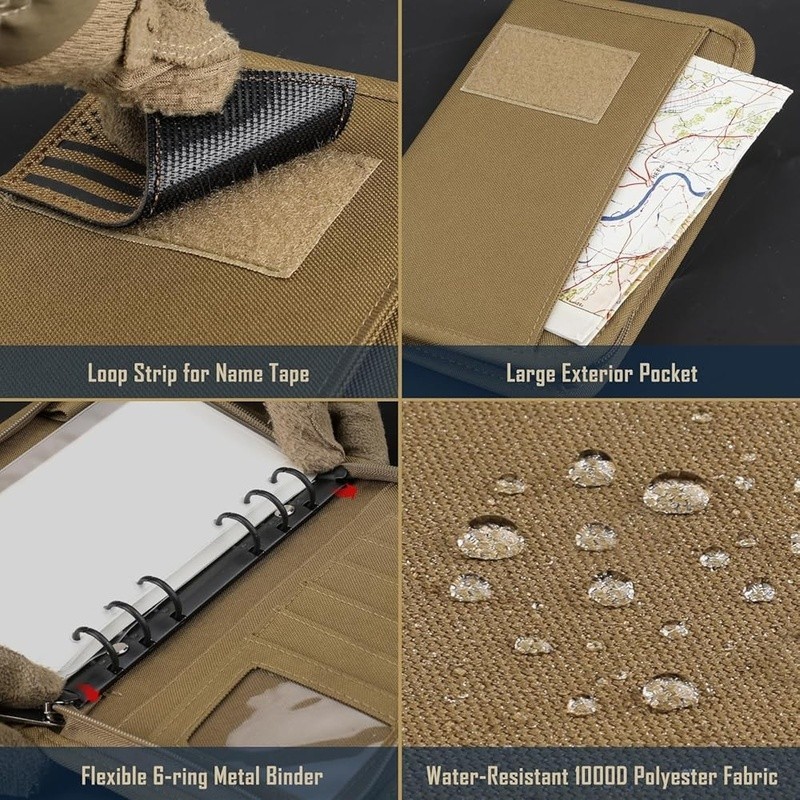 Portable Refillable 6-Ring Binder Tactical Notebook Multi-Pocket Organizer New