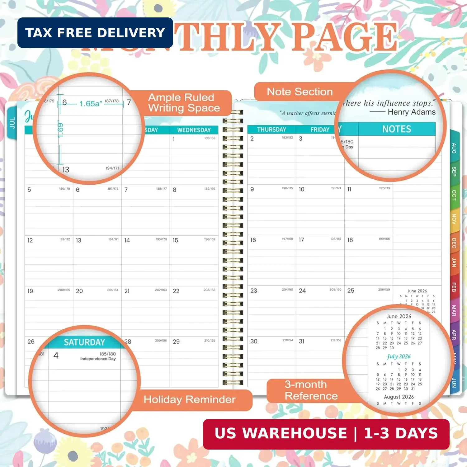 Teacher Planner 2026-2027 – Academic Planner from July 2026 – June 2027, 8.5” x