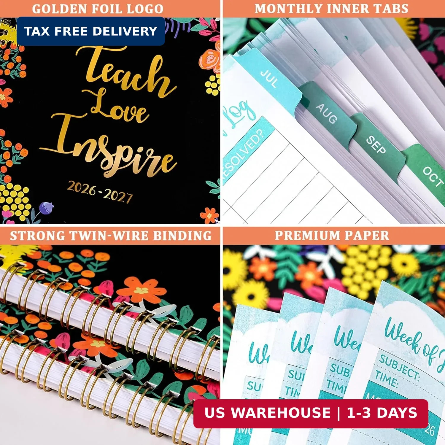 Teacher Planner 2026-2027 – Academic Planner from July 2026 – June 2027, 8.5” x