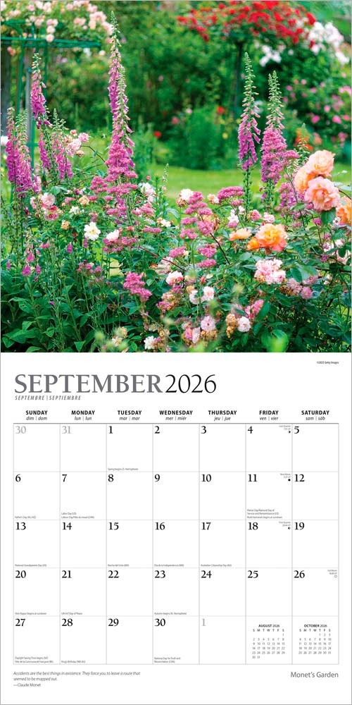 Monet’s Garden | 2026 12×24″ (Hanging) Monthly Square Wall Calendar