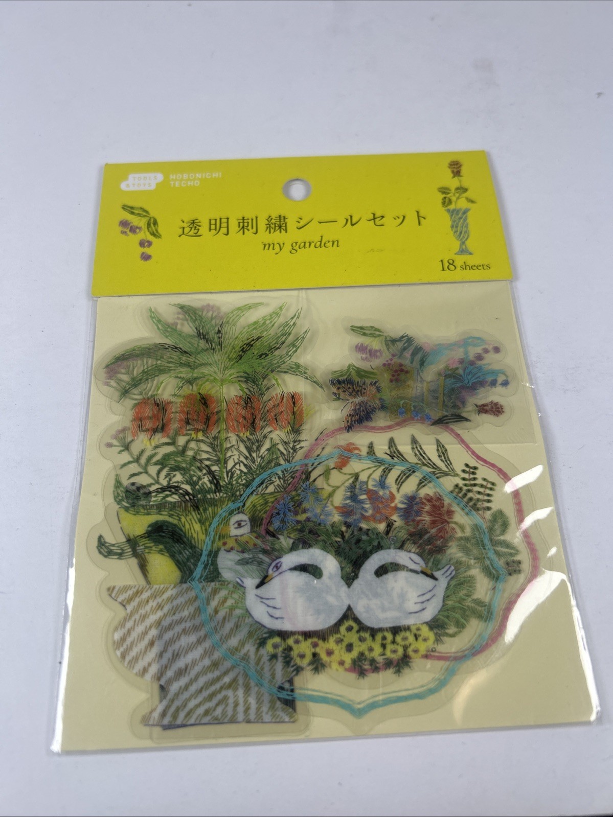 NEW Hobonichi Techo Iyo Okumi/Transparent Embroidered Sticker Set My Garden