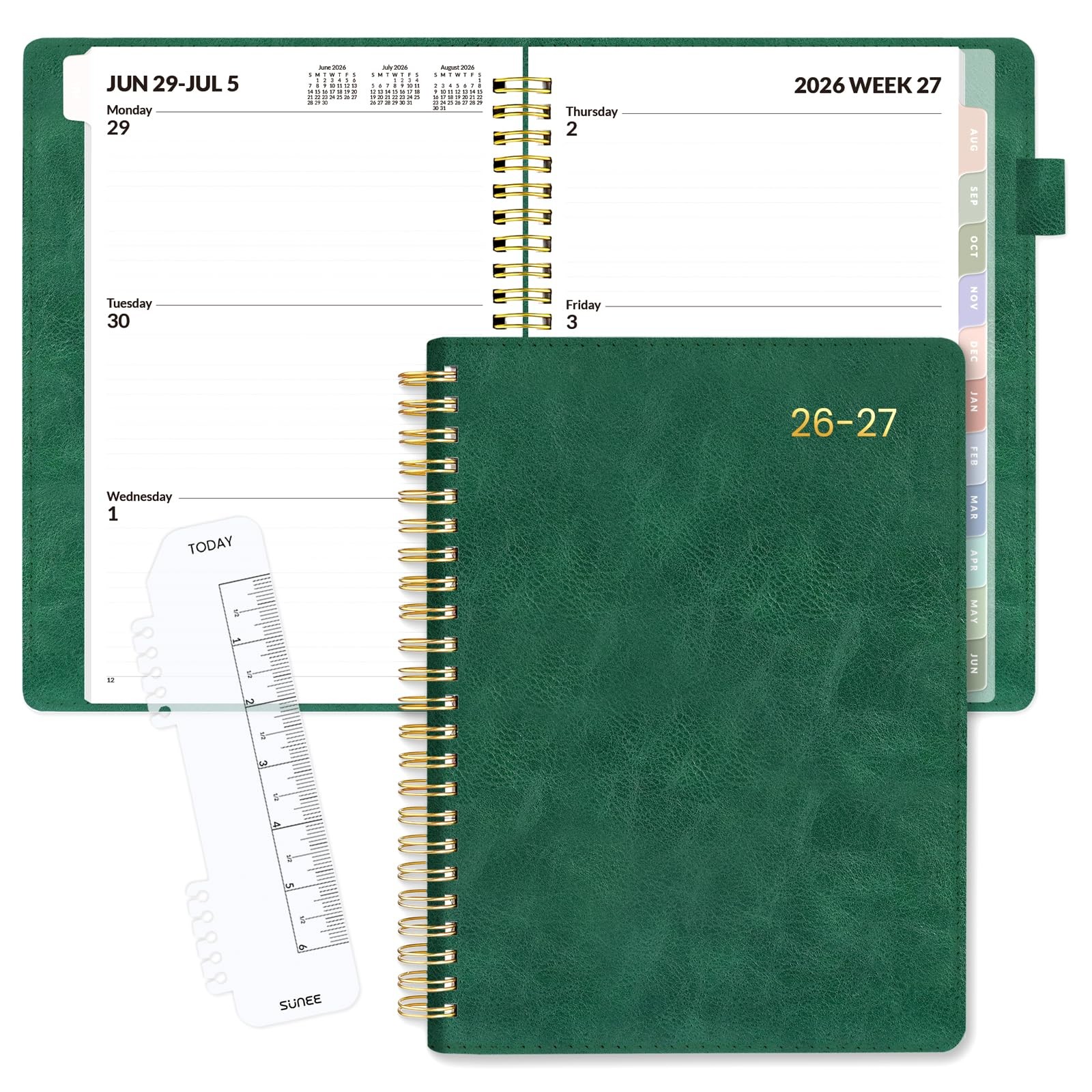 SUNEE 2026-2027 Weekly & Monthly Planner 6.4″x8.5″ – 12 Month (July 2026 – Ju…