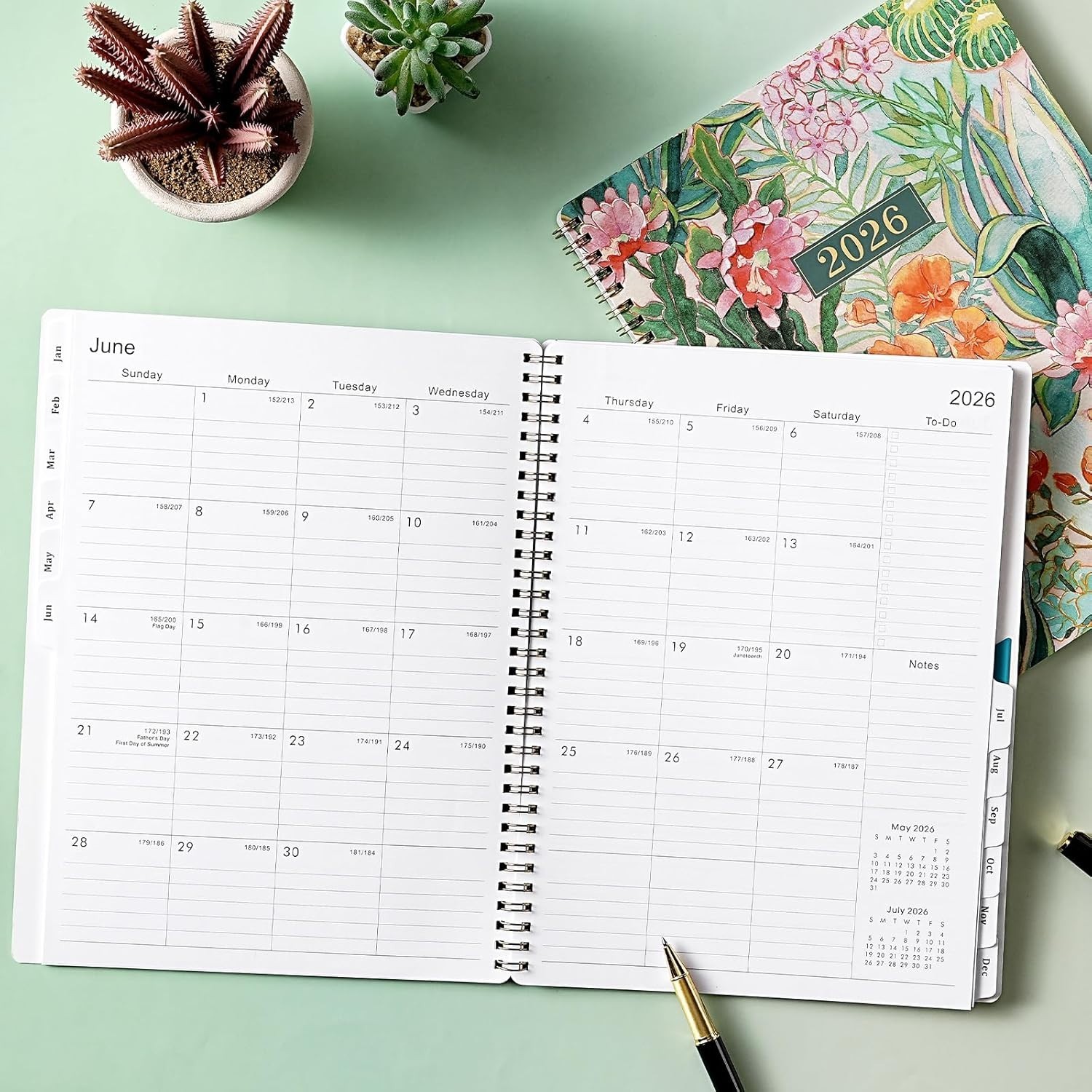 2026 Organizer – 9”x11” Weekly & Monthly Planner with Twin-Wire Binding