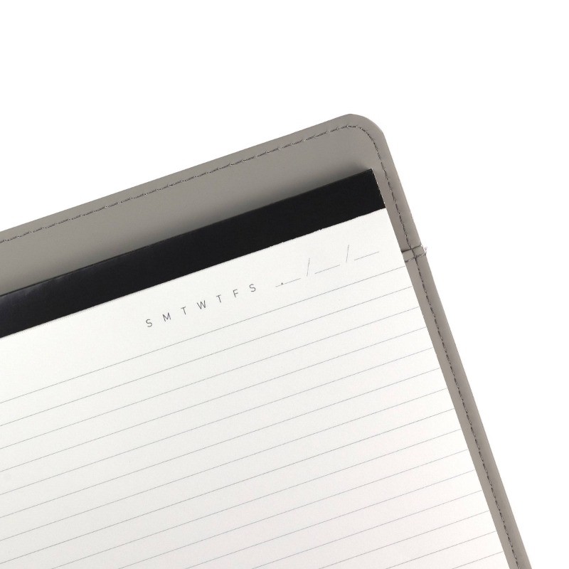 Padfolio 10″x12.5″ Vegan Leather Gray Debossed Arch