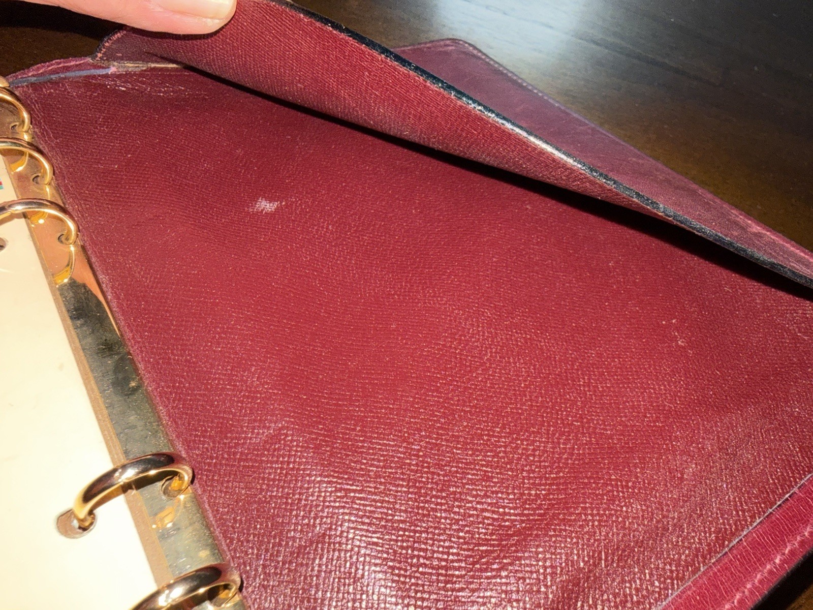 Gucci Address Book Holder Burgundy Leather With Gold tone Hardware