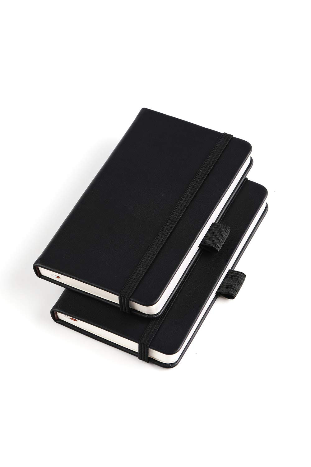 2 Pack Pocket Notebook 3×5.5” Leather Journal Ruled 144 Pages