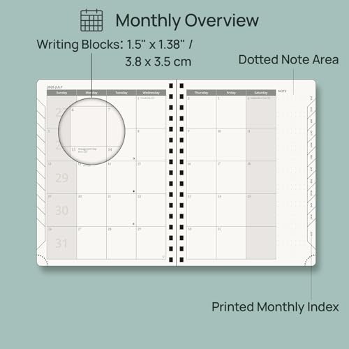 Academic Weekly & Monthly Planner 2026-2027, 6.5″x8.5″, Spiral Softcover, Blue