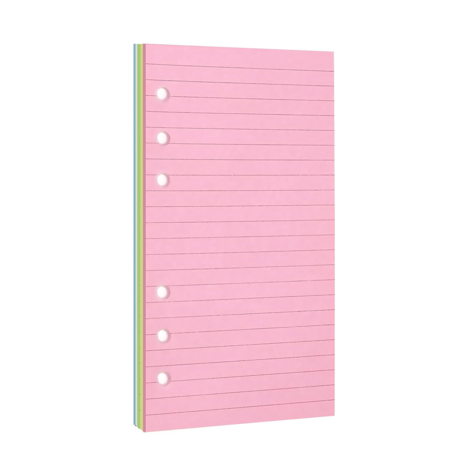 Lined Refill Paper, Colorful Striped Journal Refills for A6 6-Ring Binder