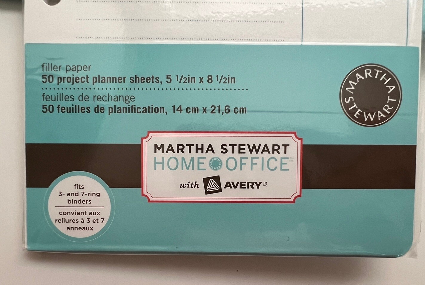 Martha Stewart Avery Filler Paper Project Planner Sheets 5.5 x 8.5 200 Sheets