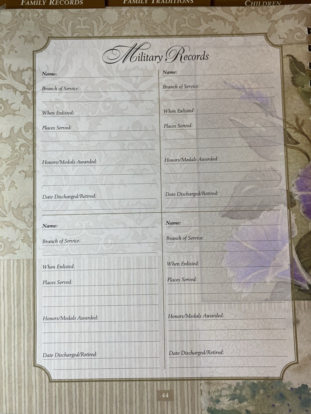 Mothers Memories Journal Keepsake Binder Pockets Acid Free Hummingbird Flowers
