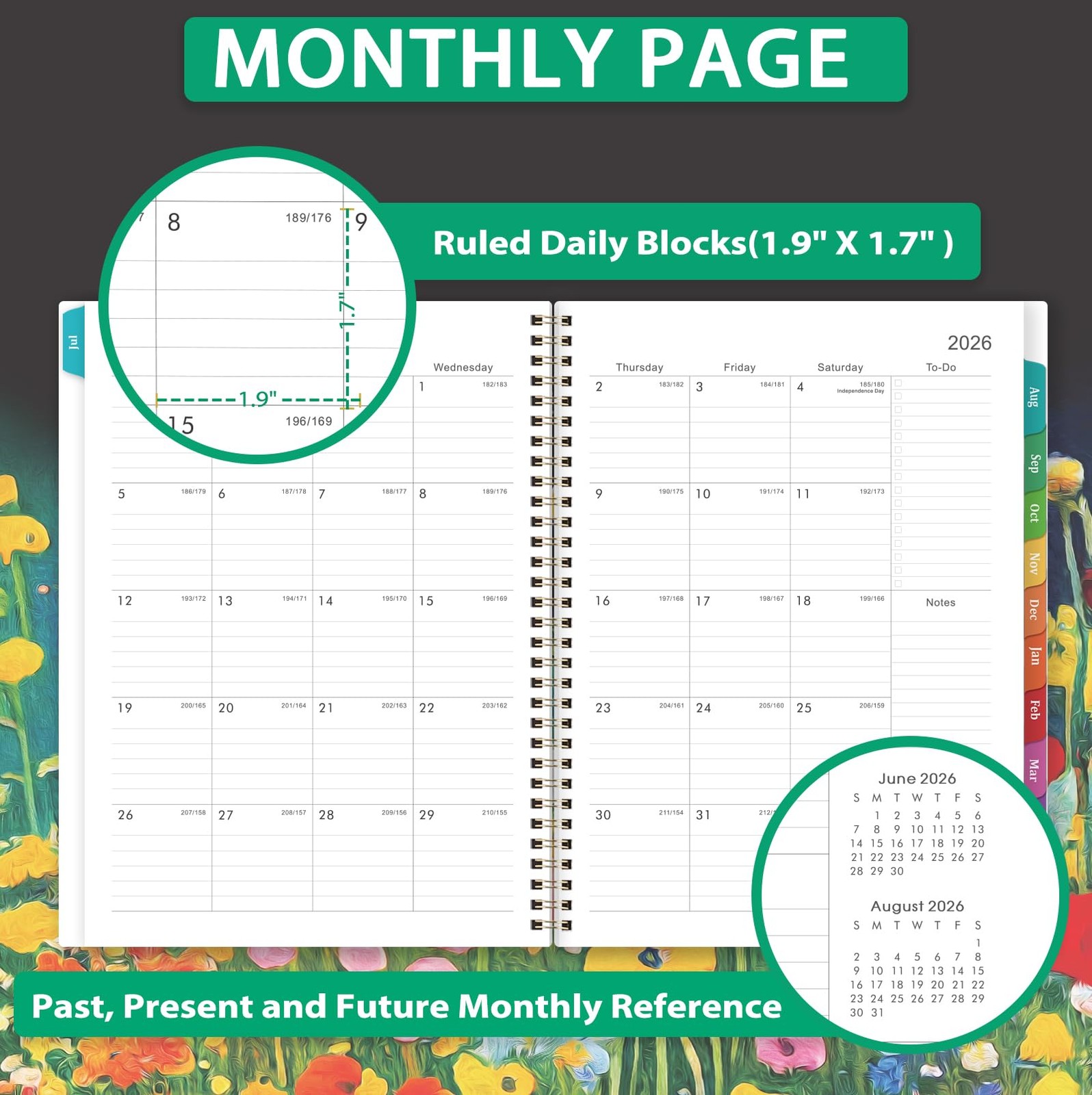 20262027 Planner Weekly Monthly Academic Organizer 8.5×11 Tabs Flexible Cover