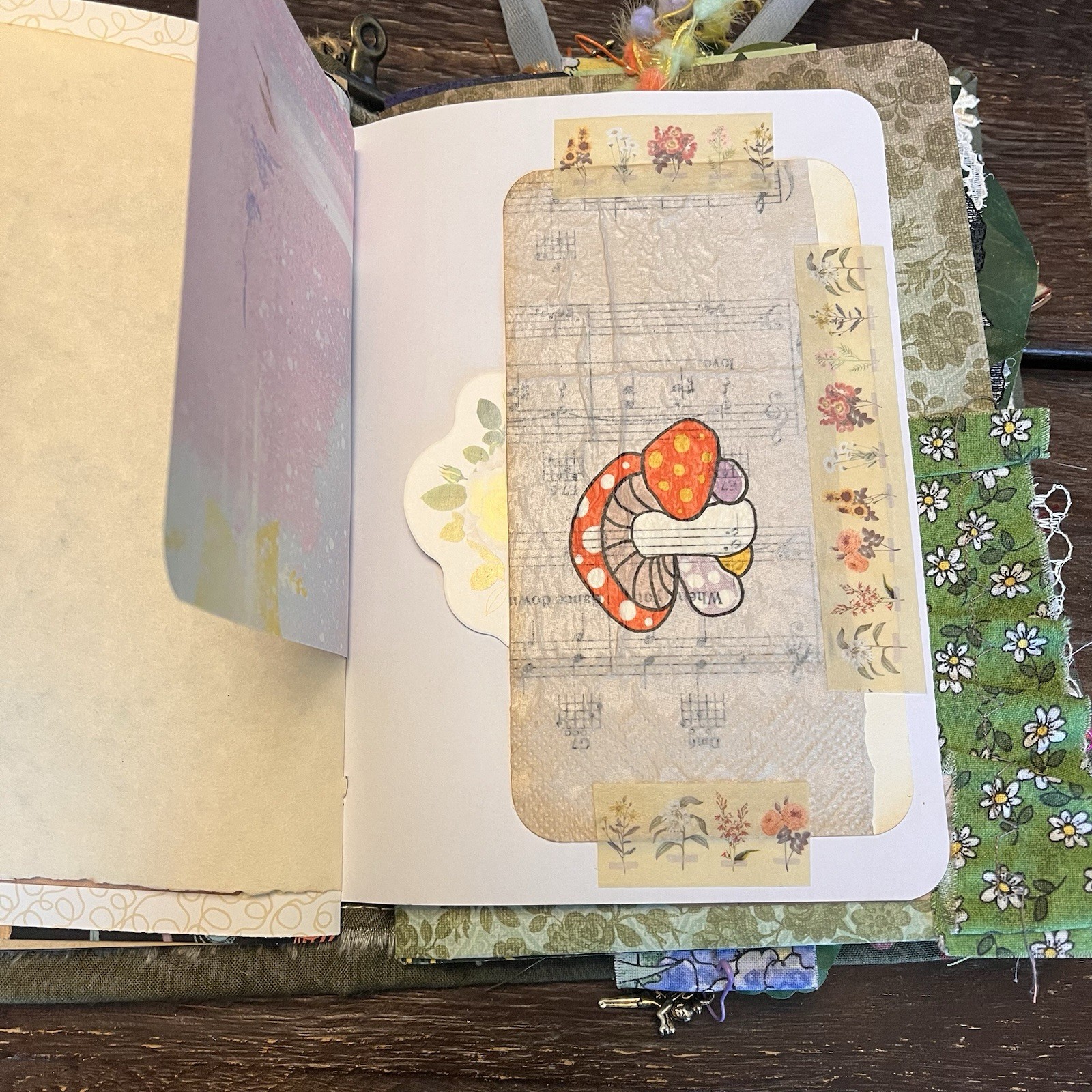 Mushroom Nature Junk Journal Woodland Softcover Decorated 3 Signatures