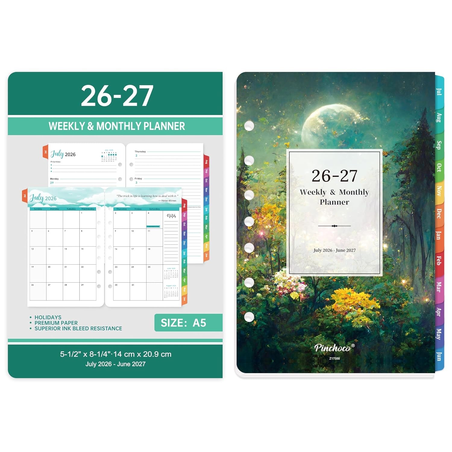 2027 Planner Refills, 2027 Daily Weekly Monthly Yearly Planner Pages, JUL 2026