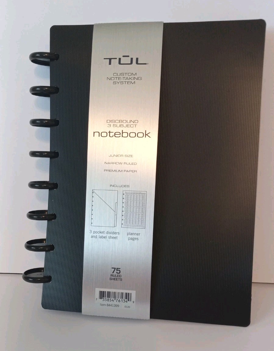 TUL Discbound 3 Subject Notebook Junior Size 75 Ruled Sheets Plastic Cover