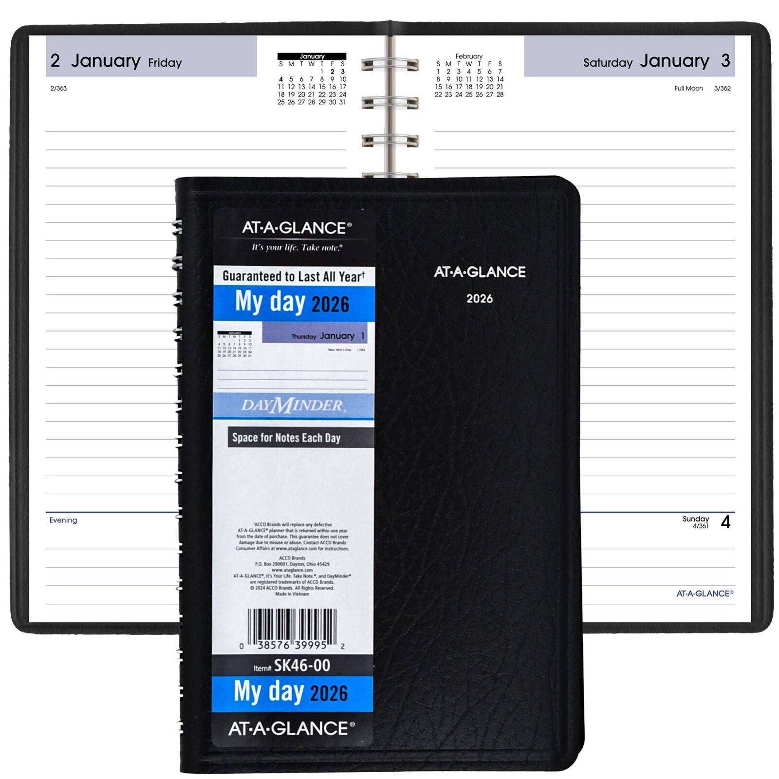 2026 At-A-Glance DayMinder SK46-00 Daily Planner, 5 x 8″