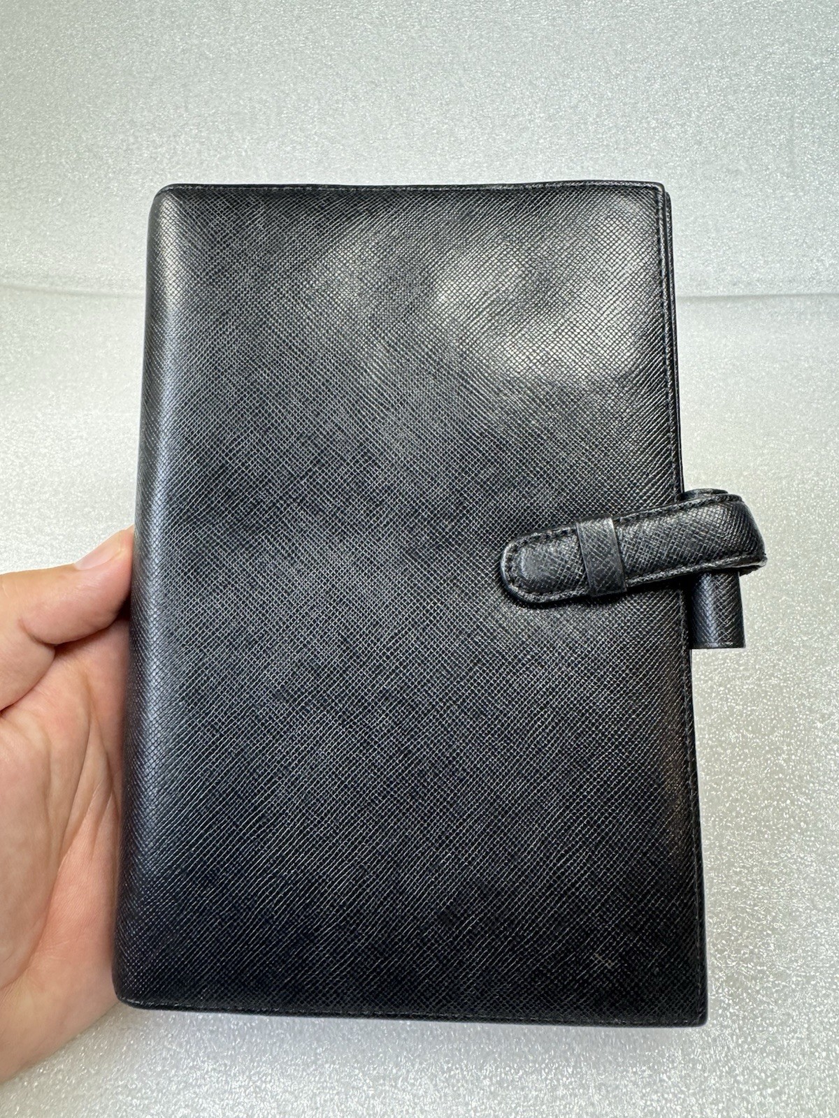 Vintage 90s Filofax Pocket Portobello – Black Italian Textured Leather Organizer
