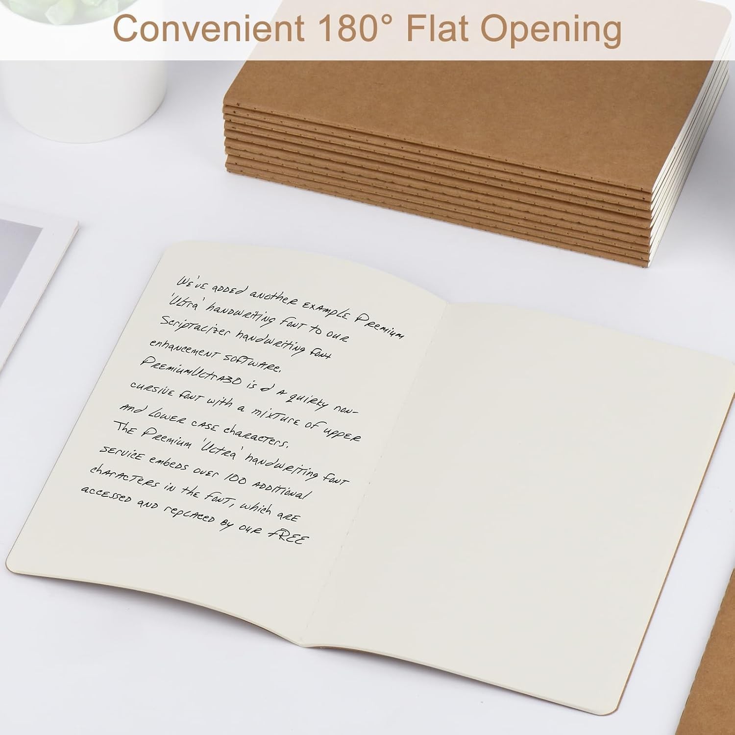 5 Pack A5 Kraft Notebooks Bulk, 8.15×5.5 Inches Blank Journaling Notebooks, N…