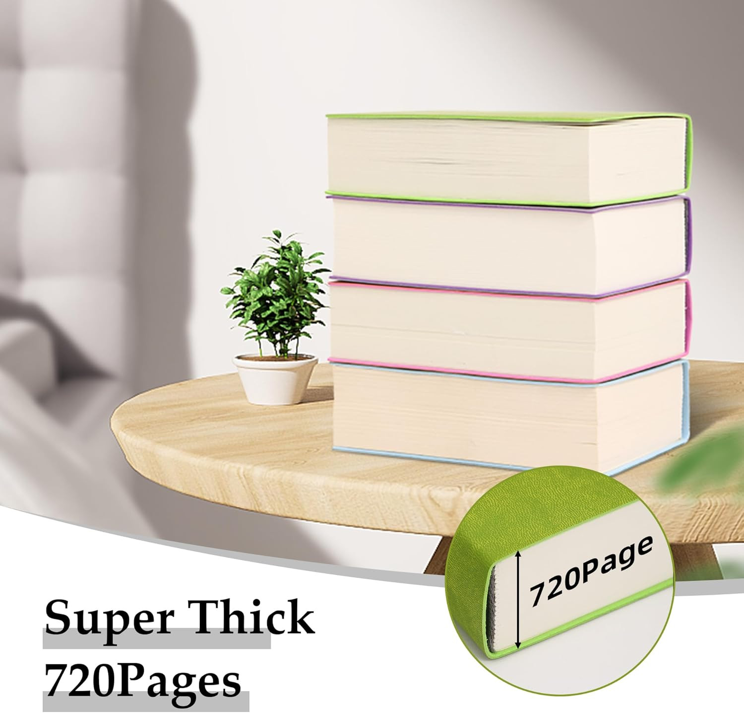 Blank Journal Notebook 720 Pages 3.9 × 5.5 No Lines Soft Leather Pocket Blank No