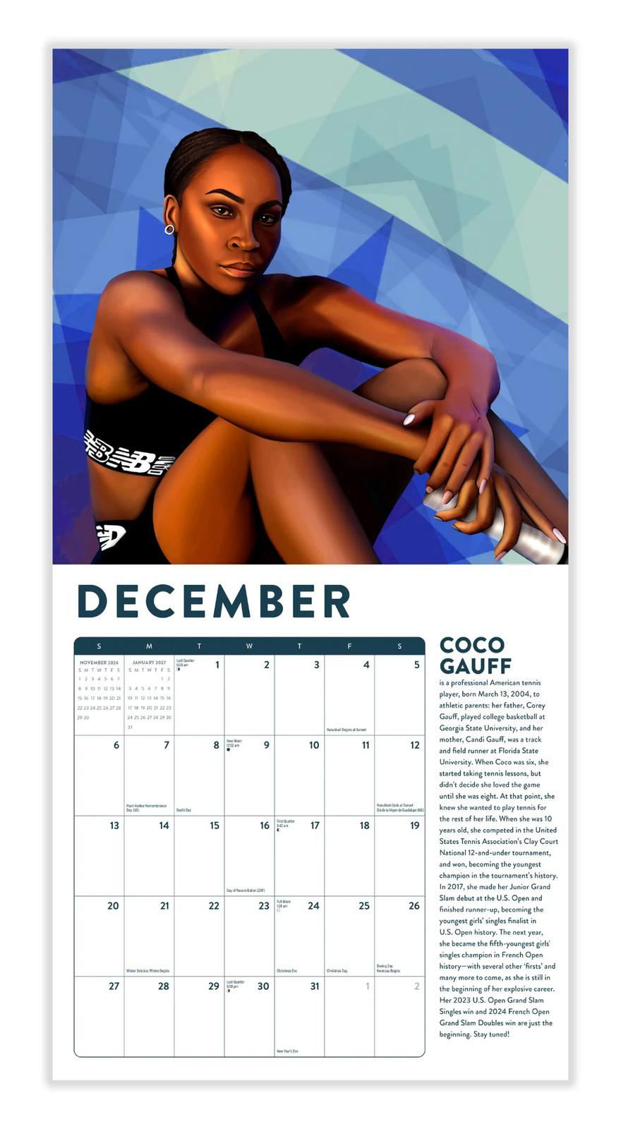 Powerful Women Calendar 2026 | 12″ x 24″ 12 Month Calendar | Marble City Press