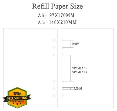 Zelten Refills/Loose Leaves for A6 Cover Ring Binder/Personal Organizer/Plann…