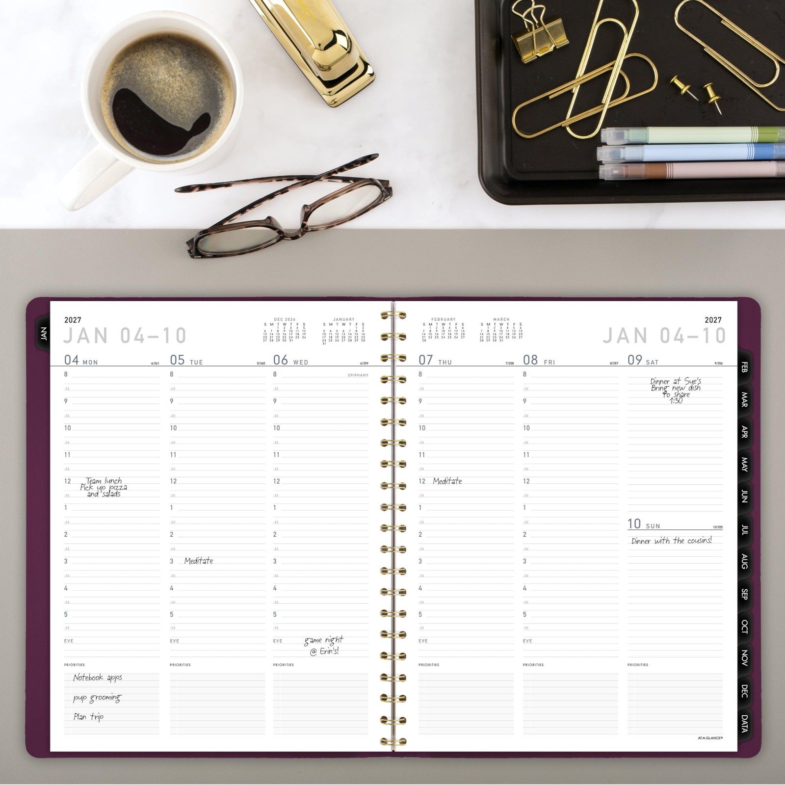 AT-A-GLANCE 2027 Appointment Book Planner, Weekly & 8.25″ x 11″, Purple