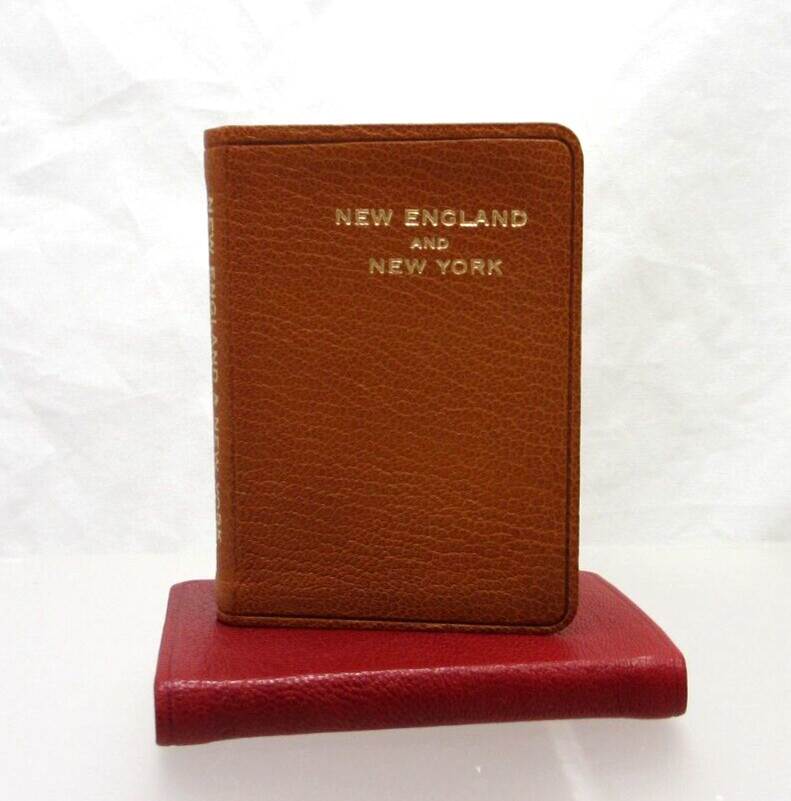 New England and New York Mini Notebook Guide Leather Cover Post Miniatures RED