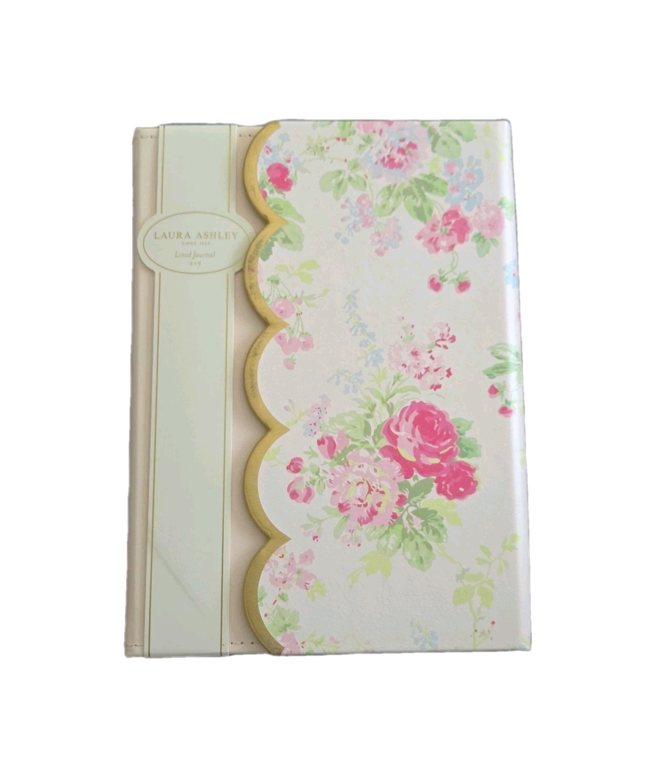 NEW Laura Ashley Flower Soft Peach Pink Flowers Faux Leather Journal Notebook