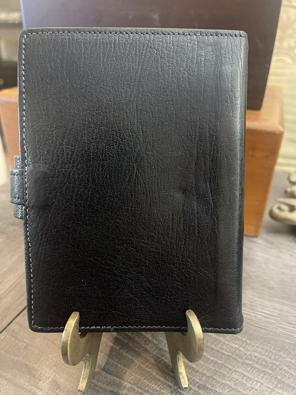 Filofax 1996 Pocket 4-Ring Snap Strap Closure Real Kid Leather Made In England