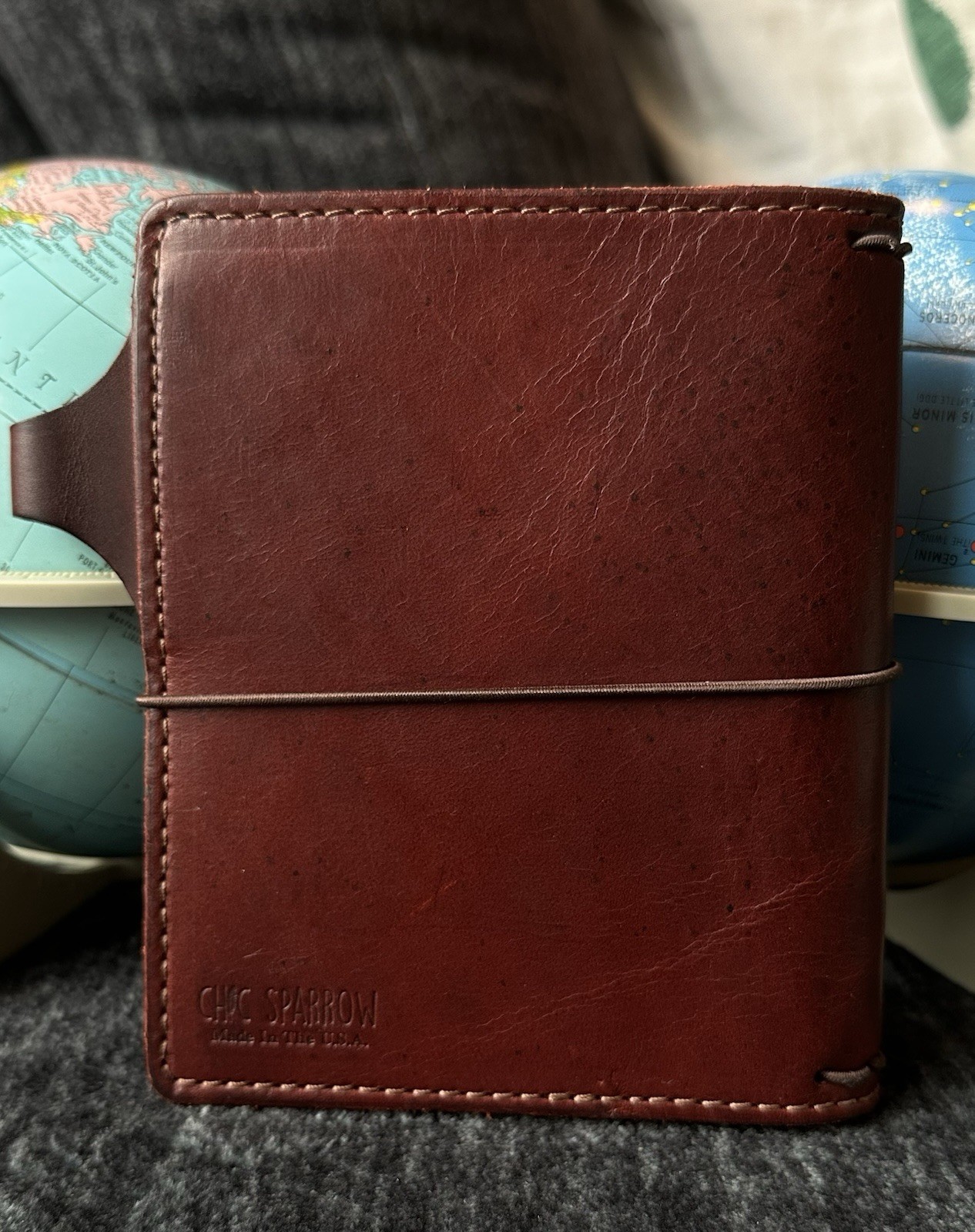 CHIC SPARROW Pocket Plus Leather Oxblood Red Travelers Notebook