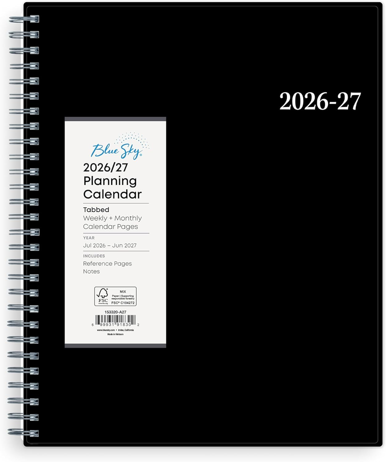 Weekly and Monthly Academic Year Planner Calendar, July – June, 8″ X 10.875″, Fl