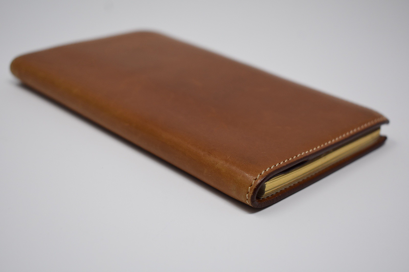 Hermes Vintage Tan/Brown Leather 7 Slot Bifold Notebook/Agenda/Wallet/Holder