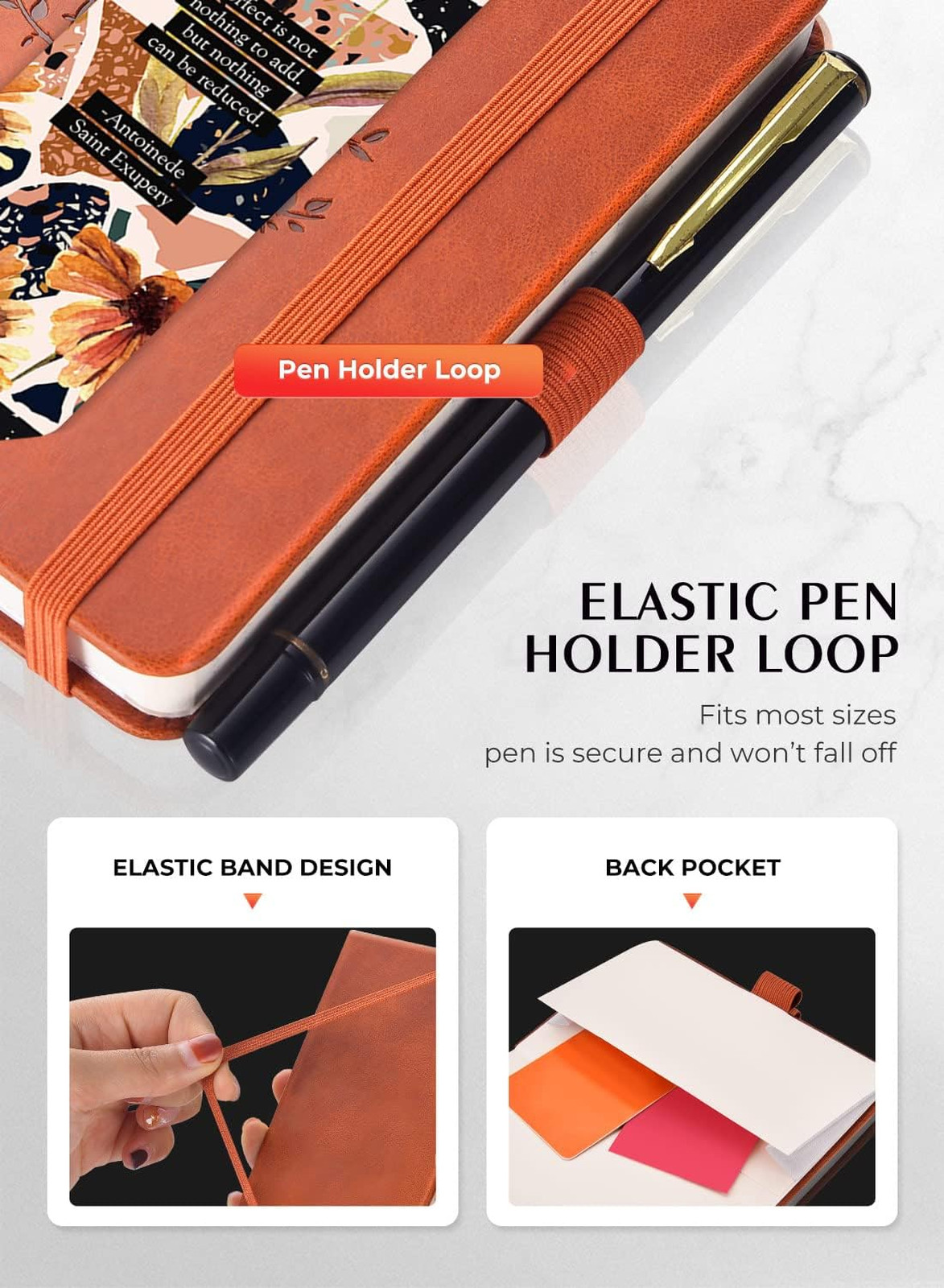 Pocket Notebook Small 2 Pack 3.7 x 5.7 Inches Brown Durable Cover Perforated
