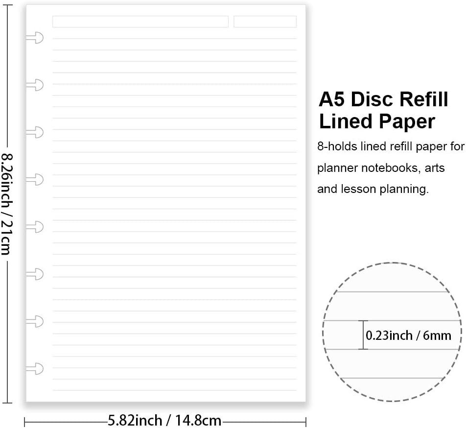 Junior Size Discbound Refill Paper – 8 Discs 500 Sheets, White