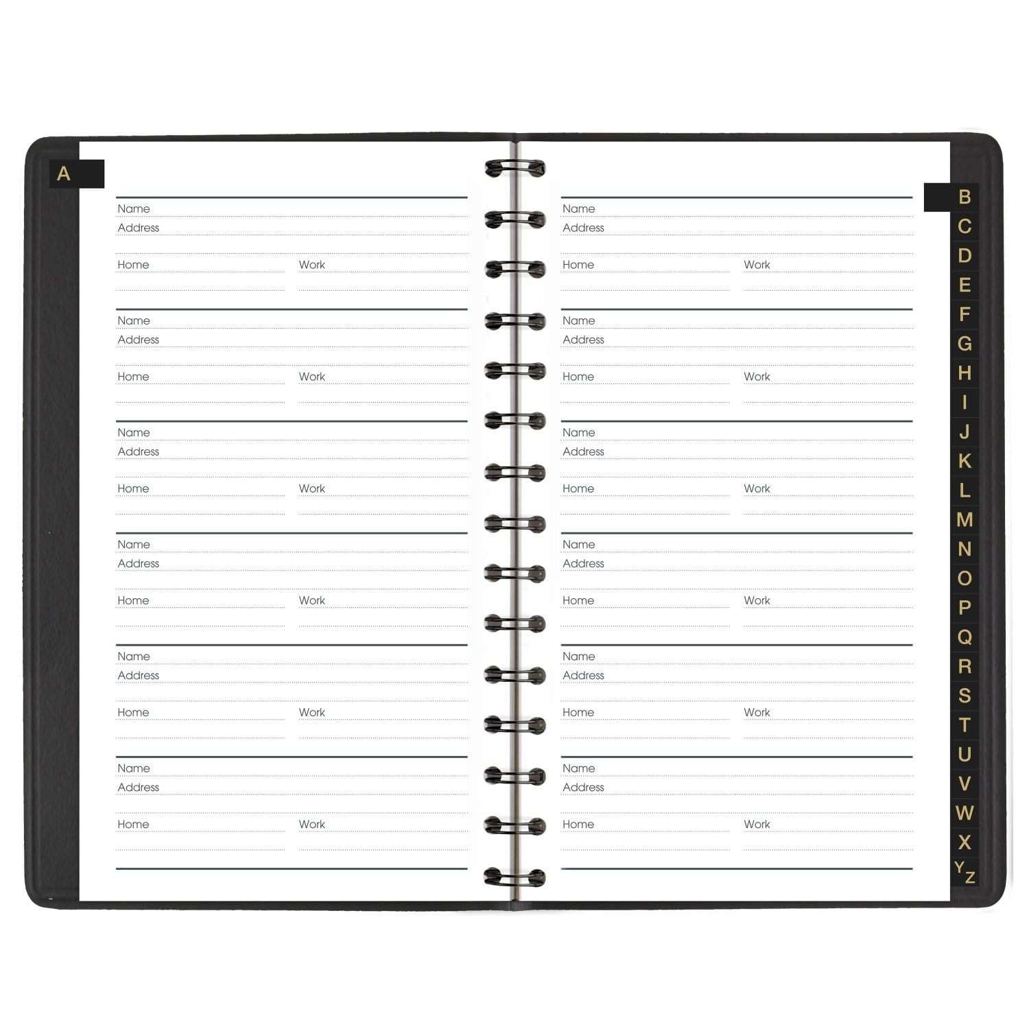 AT A GLANCE 2025 Weekly Planner Black 5×8 Faux Leather Ink Bleed Resistant