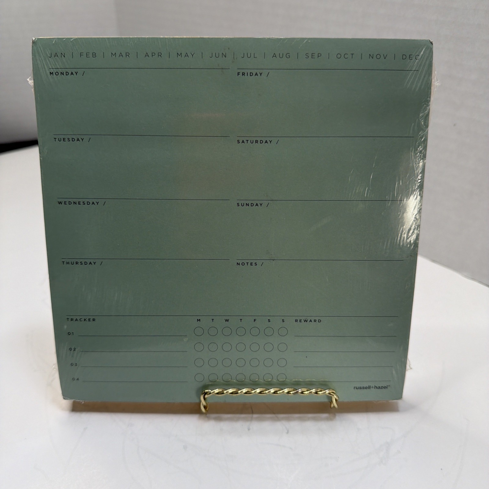 Russell + Hazel 7″ Square Weekly Planning Planner Refill Pad Gold Gilt Edge