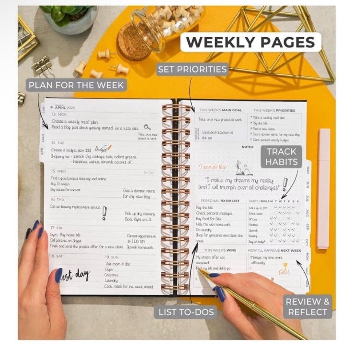 Clever Fox | Spiral Weekly Monthly Planner 2026 | A5 5.8”x8.3” | Black | SEALED