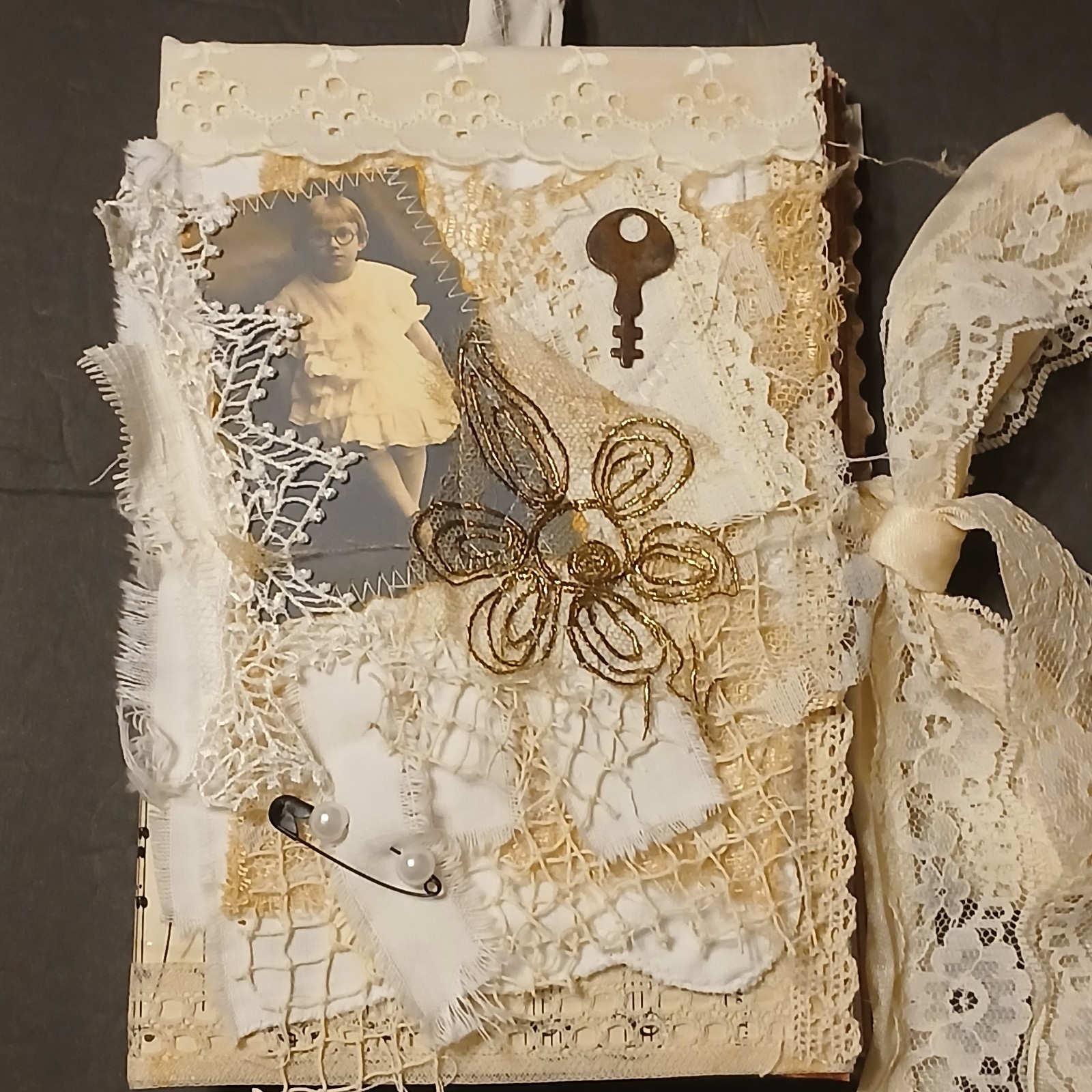Lace Junk Journal Large Set Handmade Folio Ephemera Romantic Shabby JB