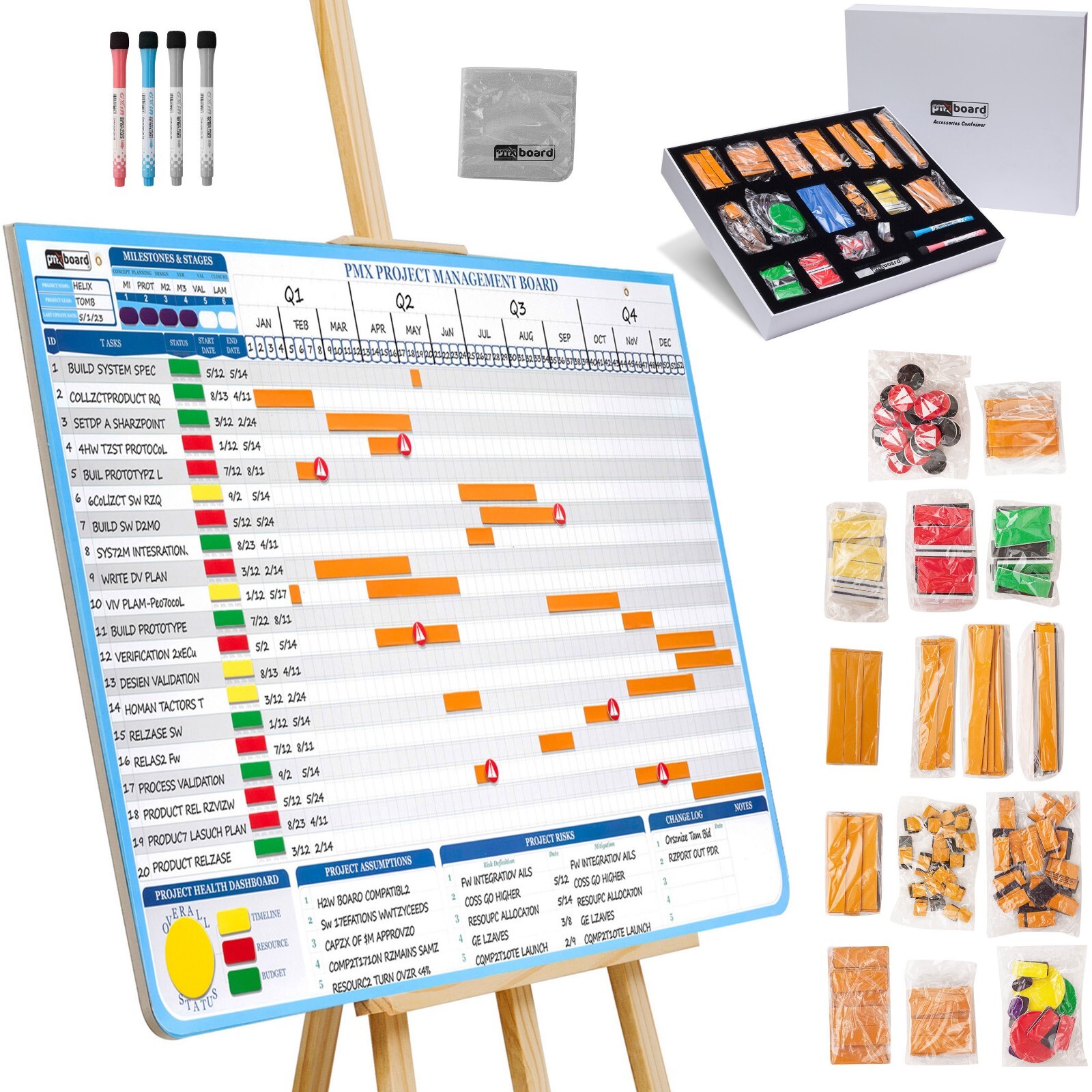 Ultimate Project Management Gantt Chart Whiteboard Kit, Gantt Chart Board