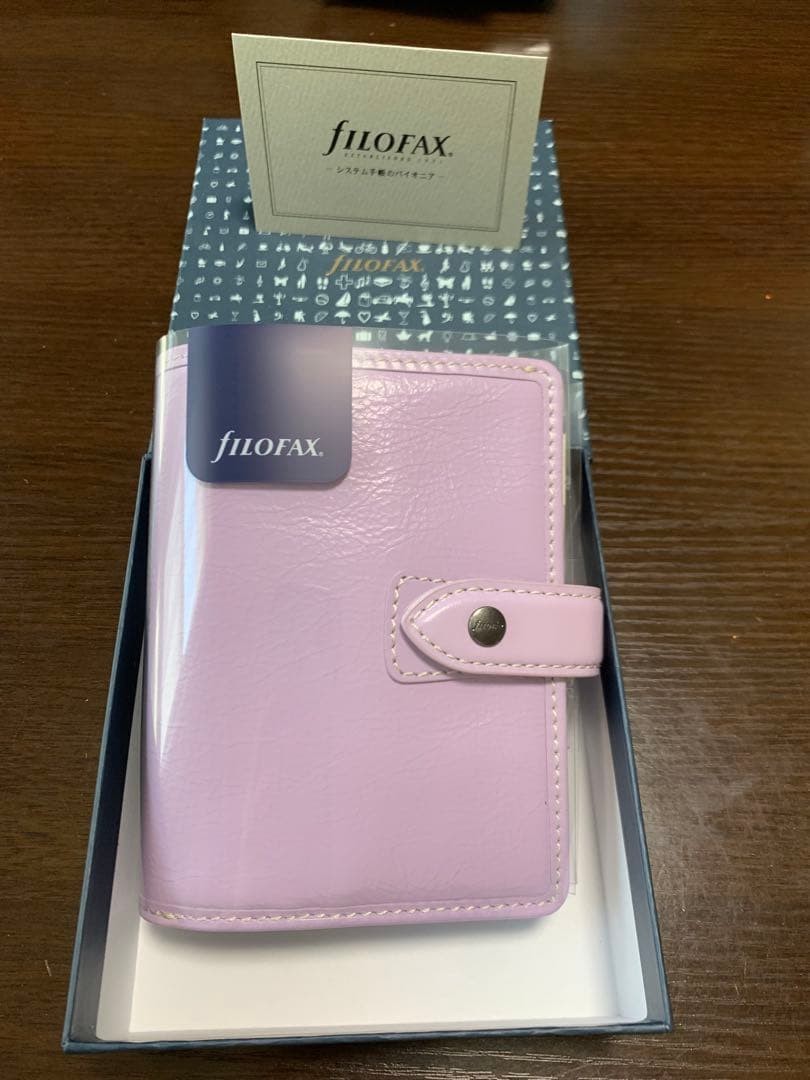 Filofax Malden Mini 6 Hole Pocket Orchid Leather Cover Unused W/ Box From Japan