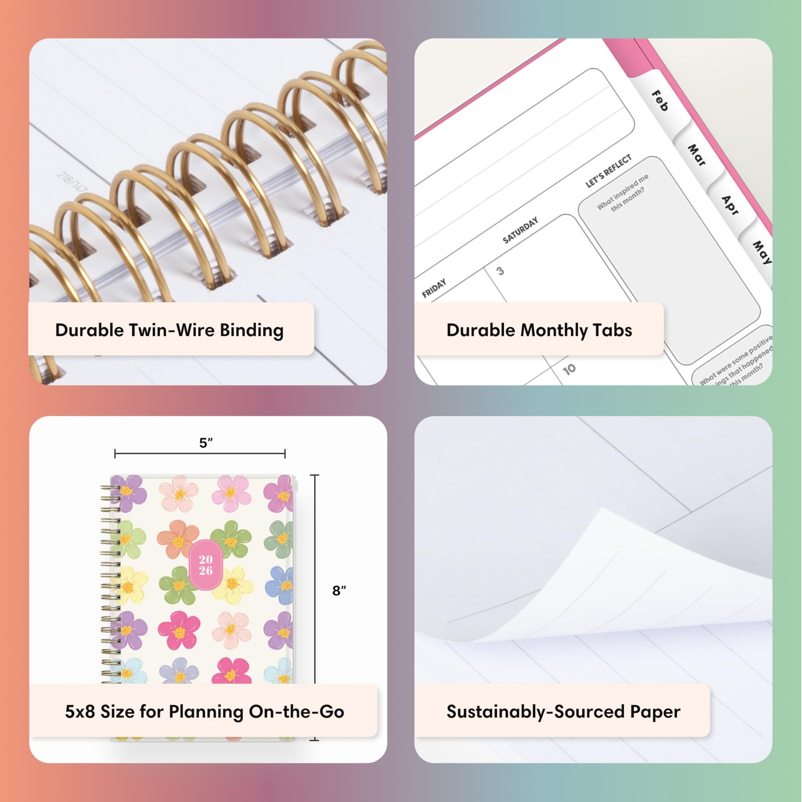 Gen Z 2026 Weekly and Monthly Planner Calendar, January 2026 – December 2026,…