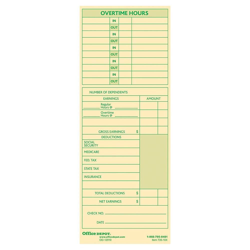 Manila Weekly Planner Heavy Card Stock 3 3/8 x 8 7/8 Durable Performance