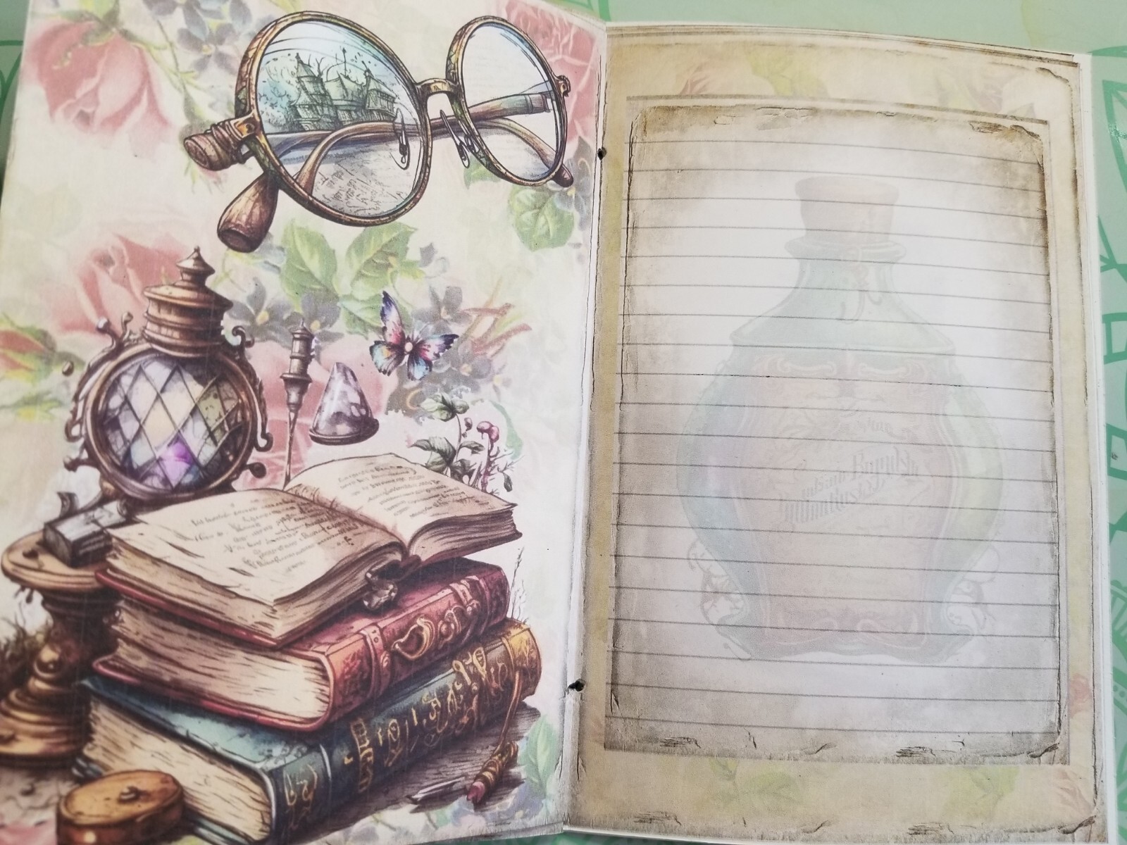Junk Journal Booklet “WIZARD SCHOOL” Vintage HANDMADE Cards, Pockets, Ephemera,
