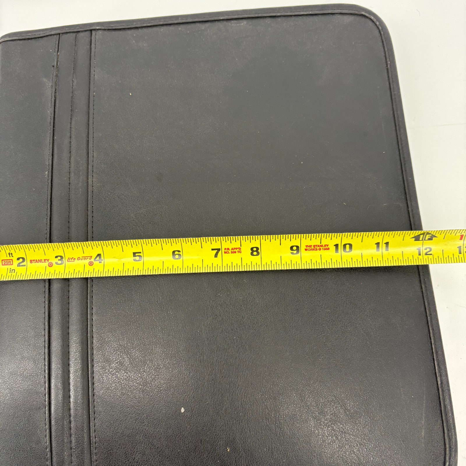 Portfolio Binder Notebook Cover Faux Leather Black Zippered Pen Loop w/Calculate