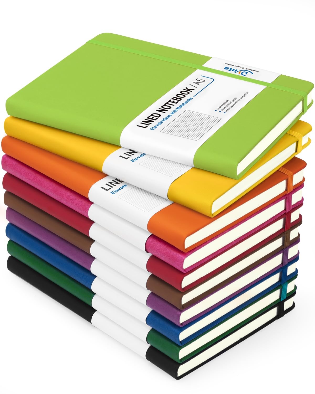 Hardcover Journal Notebooks, 10 Packs A5 Lined Journals Bulk for Writing 200 …