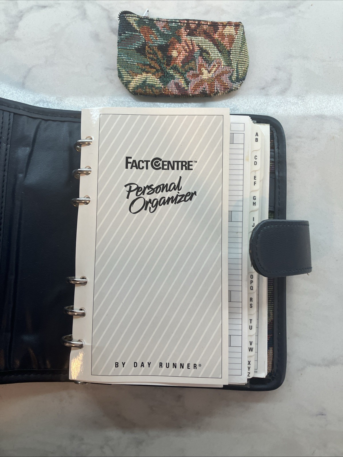 Vintage 90’s Day Runner Floral Tapestry Faux Leather Organizer 6 Ring Planner