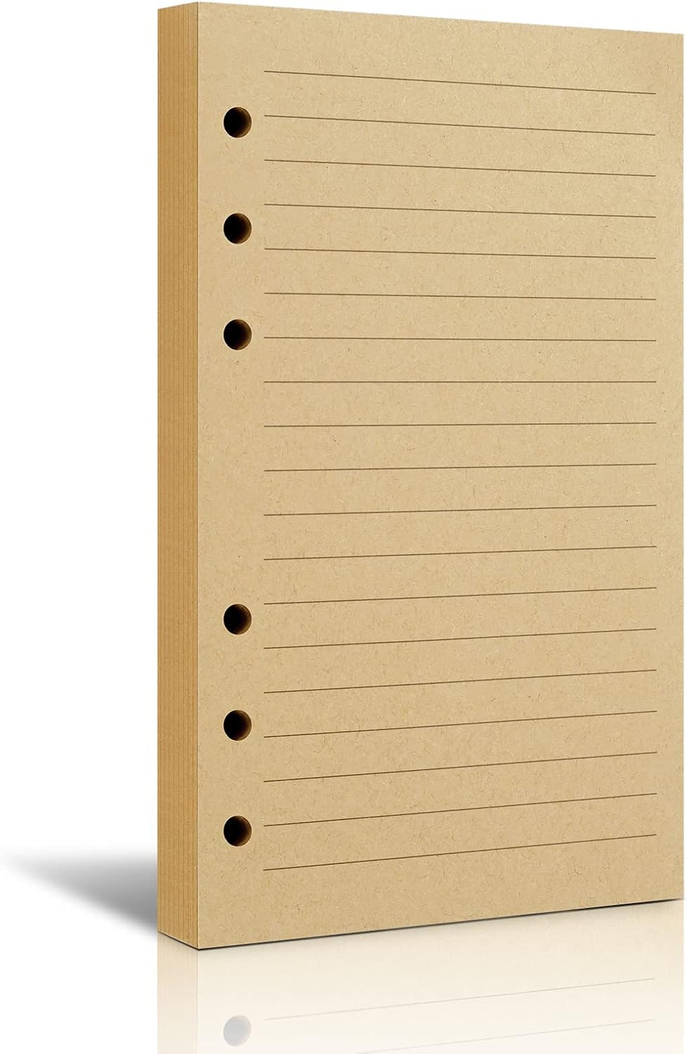 A6 Lined Vintage Refillable Paper, Retro A6 Binder Refills Paper for 6-Ring Bind