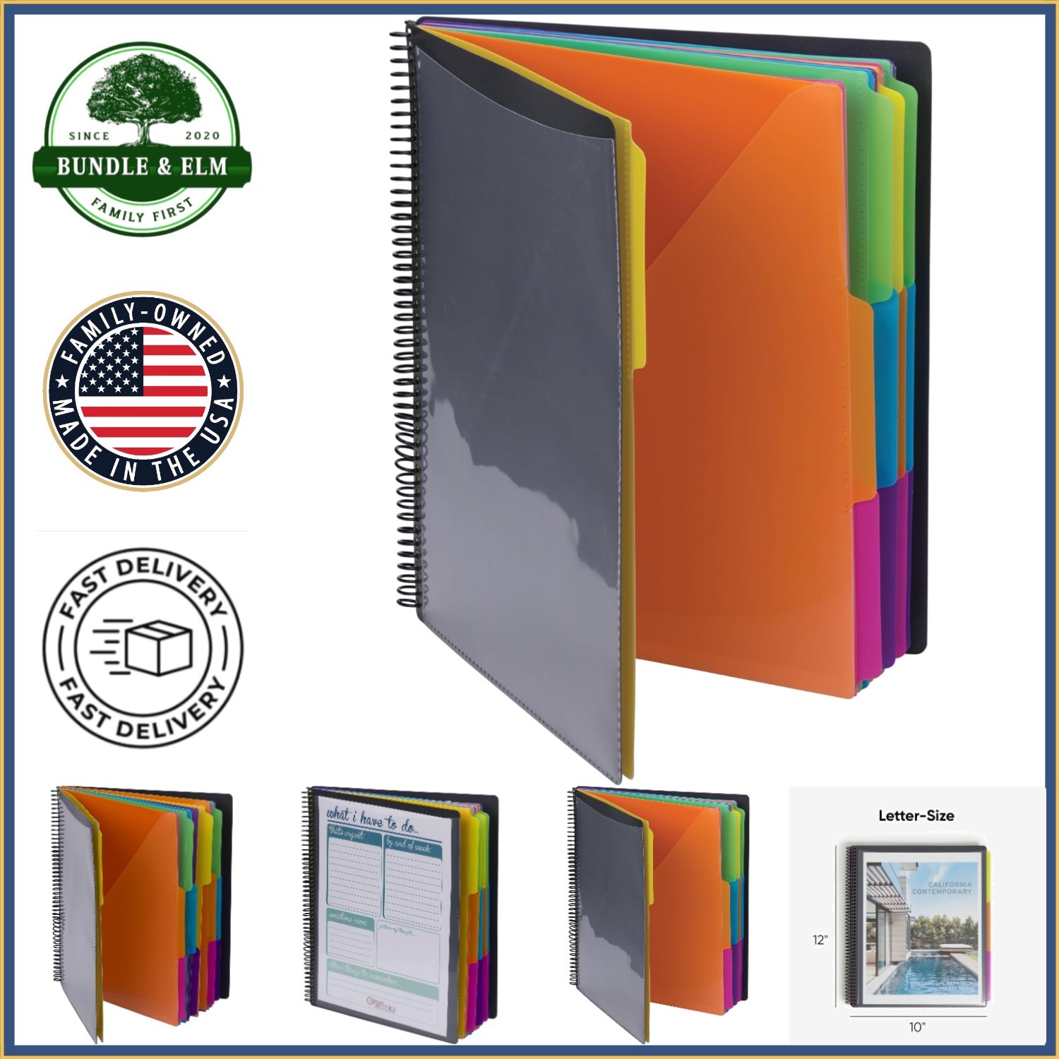 Durable Polypropylene Organizer with 24 Pockets for Paperwork Management