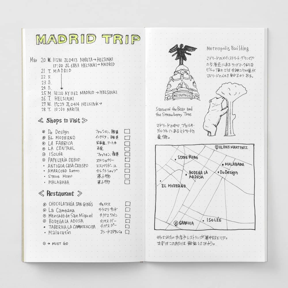 14400006 Traveler’s Notebook, Refill, Dot Squared, 3 Pack, Regular Size